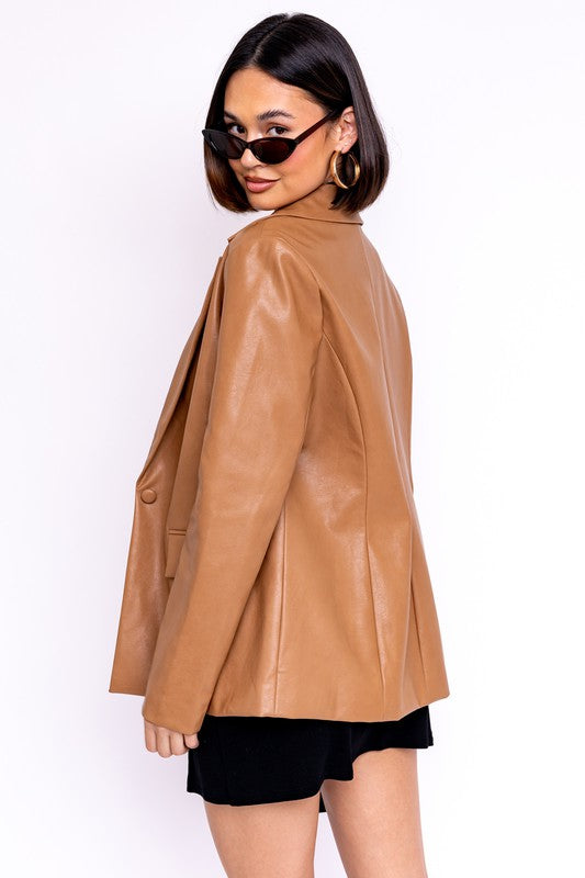 Anais Leather Blazer