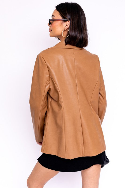 Anais Leather Blazer