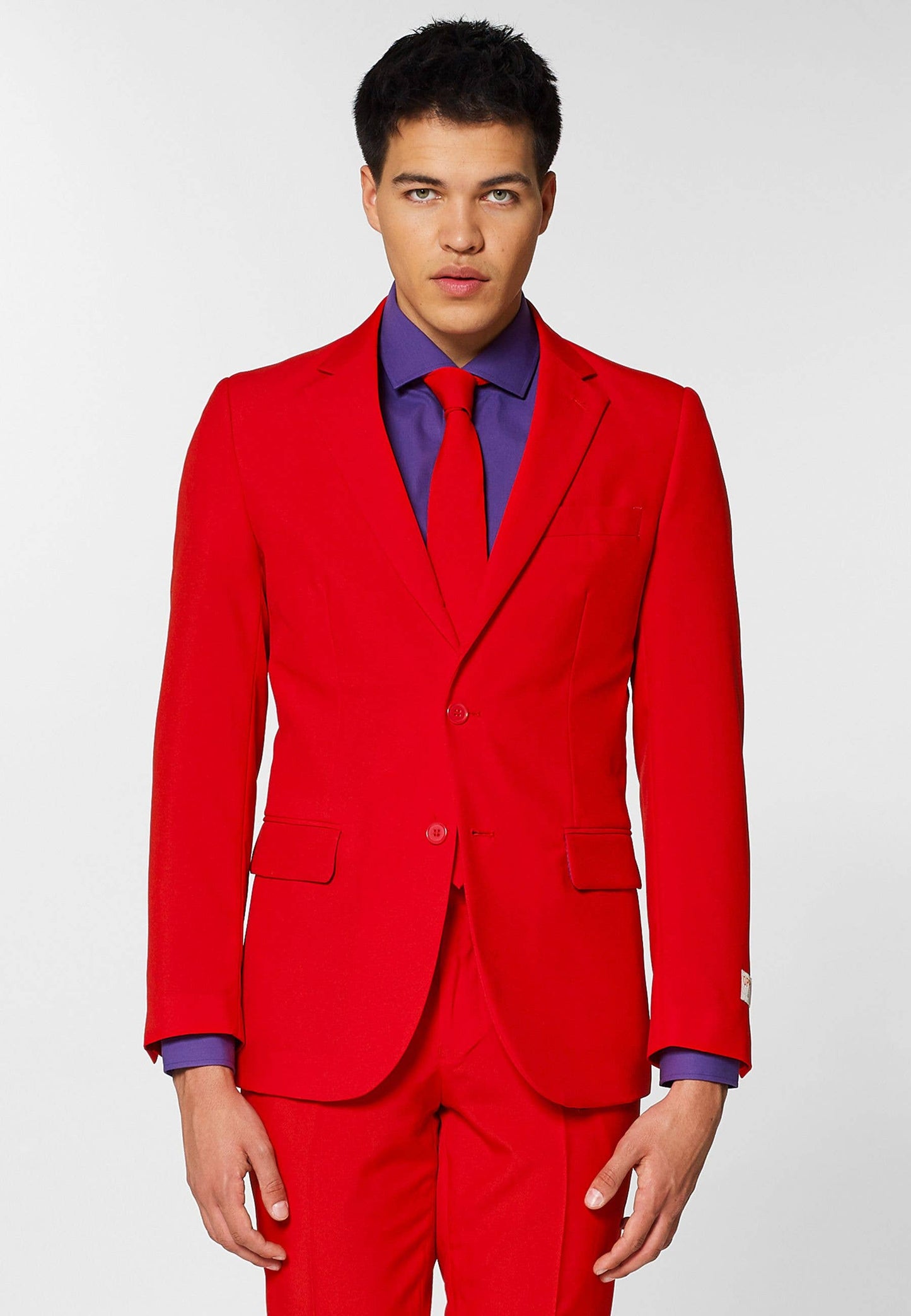 OppoSuits - US - Men's Suit Red Incl jacket, pants and tie