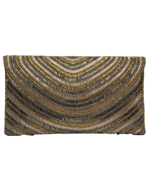 Gold Beaded Clutch