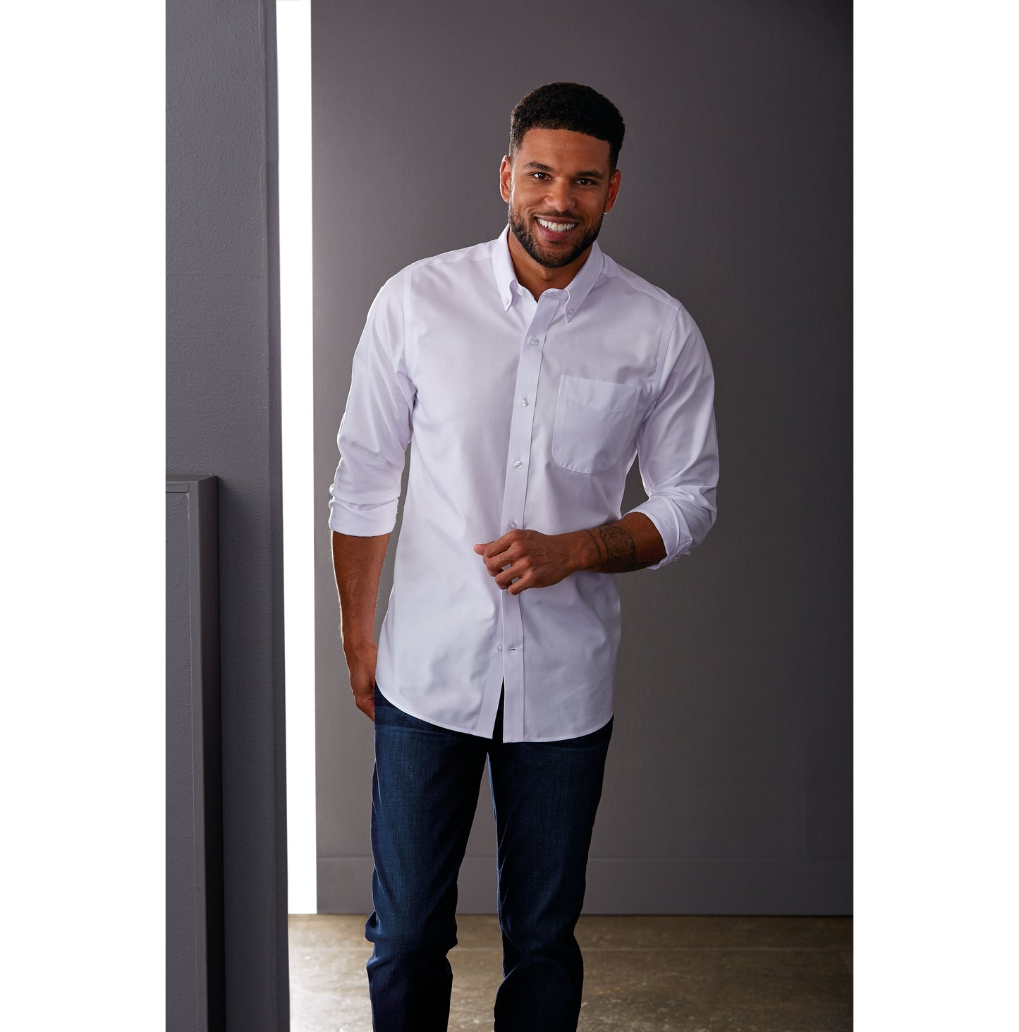 L/S Tailored Fit Fine Twill