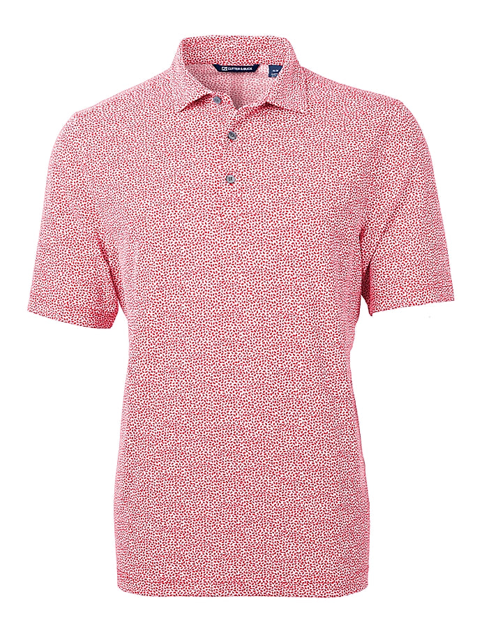 Cutter & Buck Virtue Eco Pique Botanical Print Recycled Mens Polo