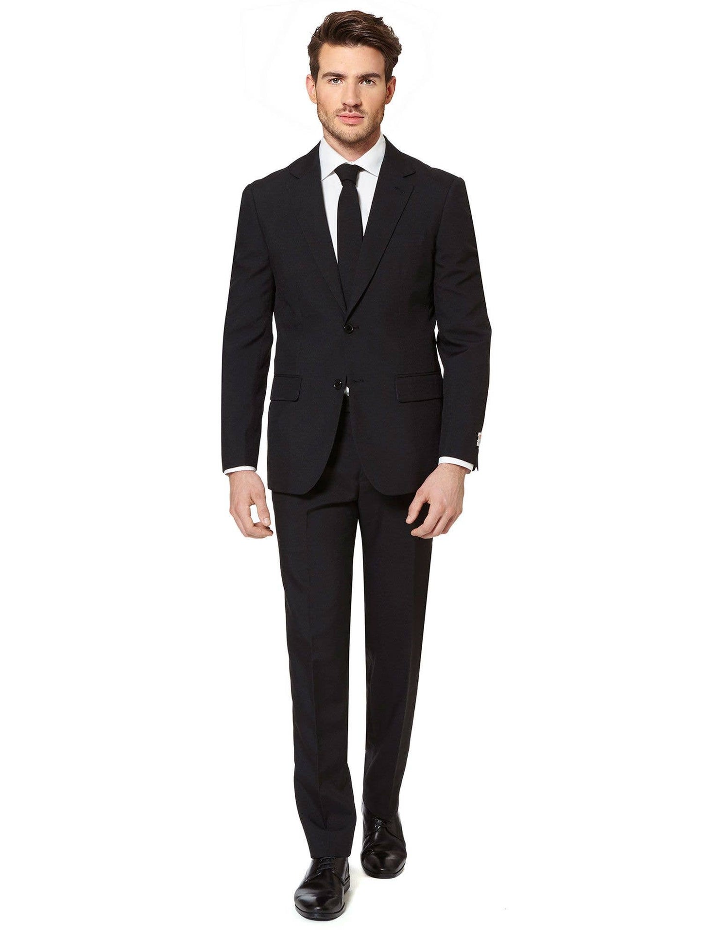 OppoSuits - US - Men's Party Suit Black Incl jacket, pants and tie: Black / 100% Polyester / US 40