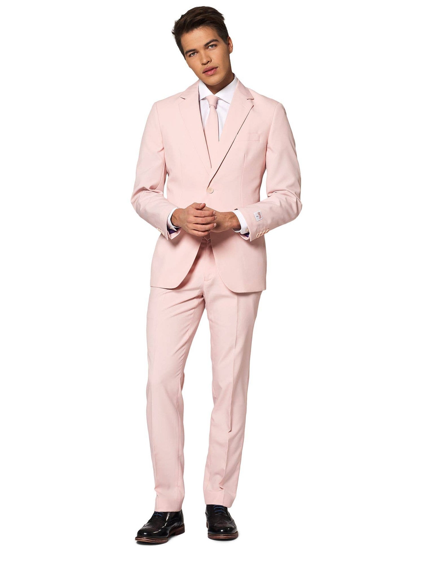 OppoSuits - US - Men's  Suit Pink Incl jacket, pants and tie: Pink / 100% Polyester / US 38