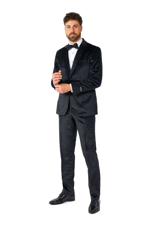 OppoSuits - US - Midnight Black Velvet: Black / 100% Polyester / US 40