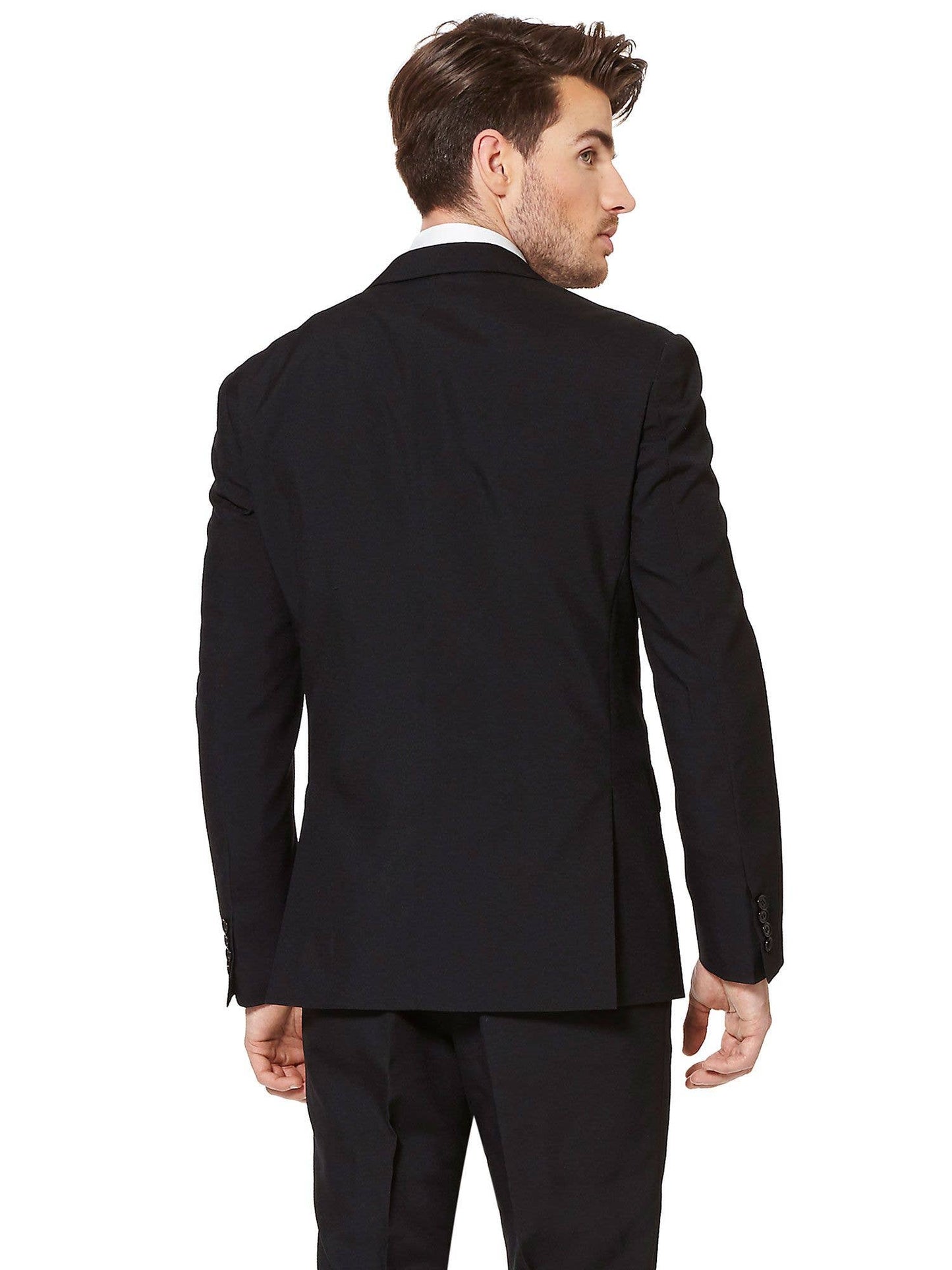 OppoSuits - US - Men's Party Suit Black Incl jacket, pants and tie: Black / 100% Polyester / US 40