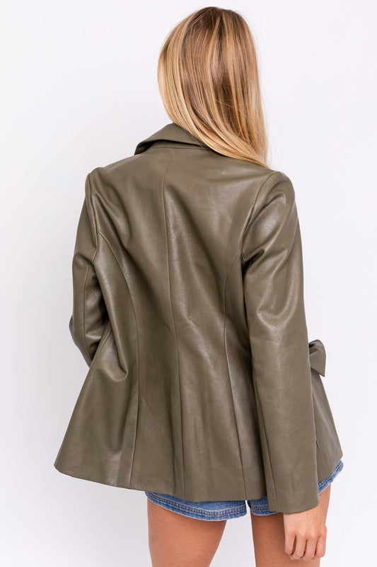 Anais Leather Blazer