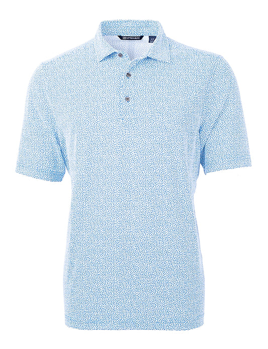 Cutter & Buck Virtue Eco Pique Botanical Print Recycled Mens Polo